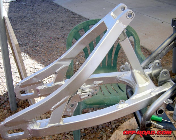 A fresh coat or two of aluminum paint had the swingarm looking like brand new.