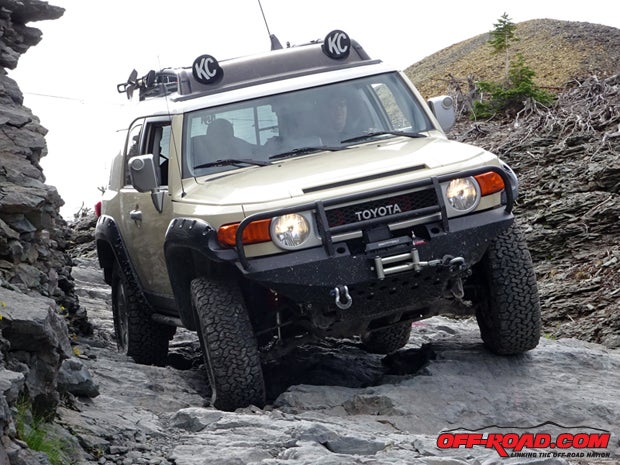Relatively stock rigs can handle a trail like Ingram/Black Bear with relatively few mods: tires, good brakes, perhaps a little clearancing... We had several OE-height Toyotas and Jeeps drop-in with us on-trail without trouble.