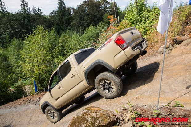 Toyota's all-new Tacoma is offered in a TRD Off-Road package designed for tackling the trails. 