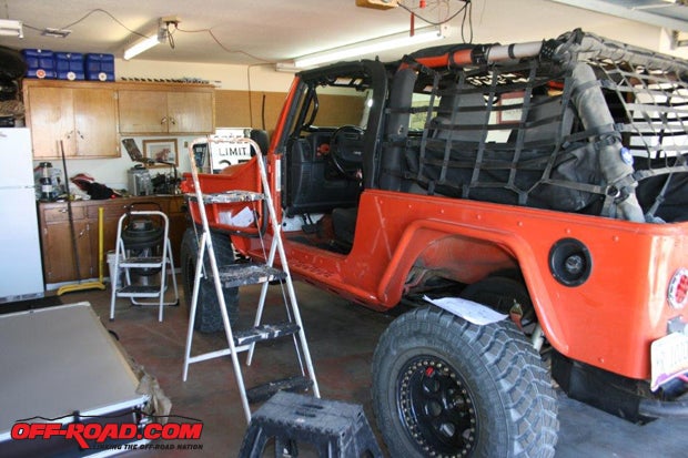 For the next several installation steps youll need a tall stool or a ladder on each side of the Jeep.