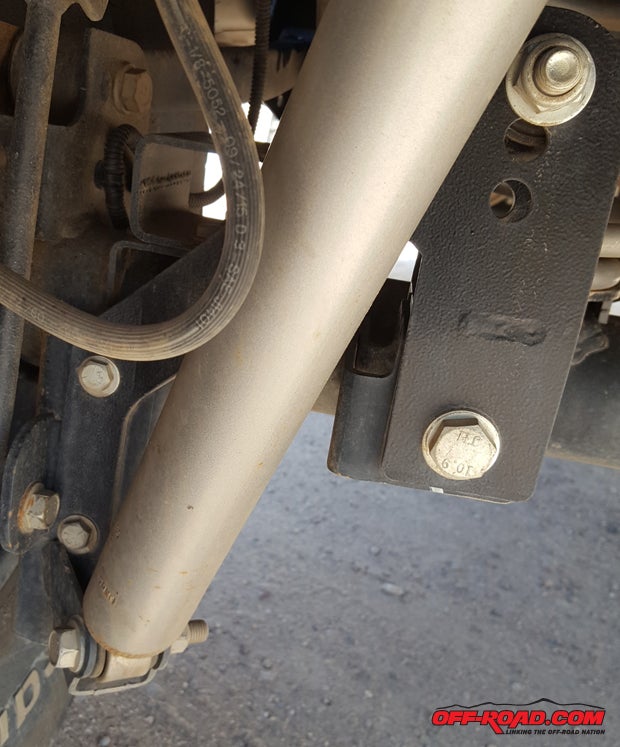 The rear track bar bracket is raised for better handling.