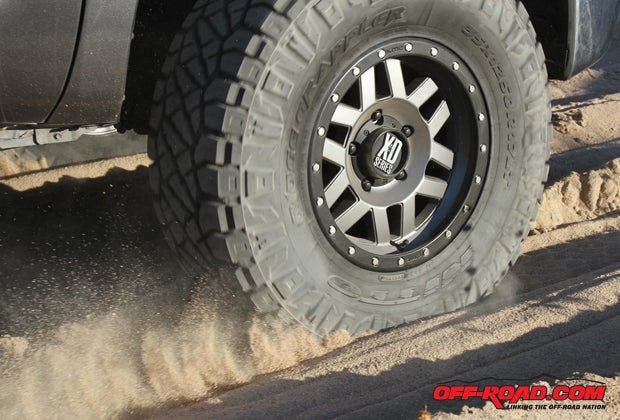 The aggressive sidewall design provides added bite for additional traction. 