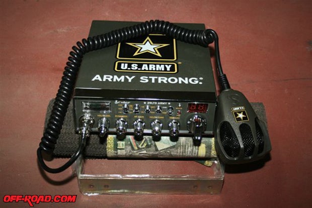 Among Master 'Kee's communications is this neat-looking, Cobra US Army-badged 40-channel CB. If you're in the army or are a vet, you might want to add one of these to your Jeep.