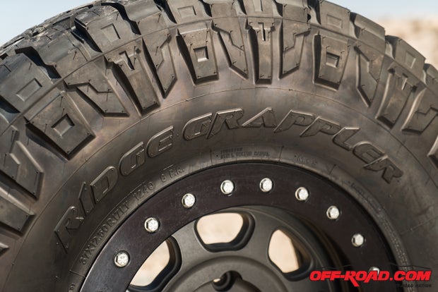 The wrap-around sidewall tread provides both traction and added sidewall protection on the trail.