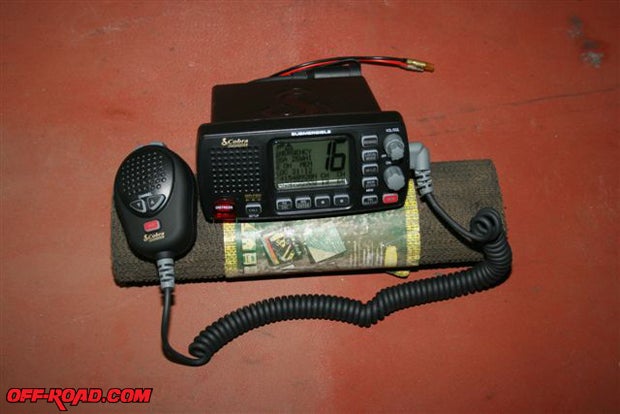 Next to the CB we'll be mounting one of Cobra's 2-meter "marine-type" radios. Two-meter radios are becoming very popular in the West because of their increased range.