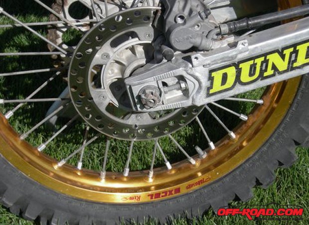 Excellent gold anodized rims are stock with the bike.