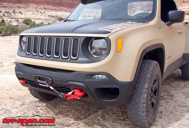 The Comanche features a 9000-pound Warn winch tucked behind its custom front fascia. 