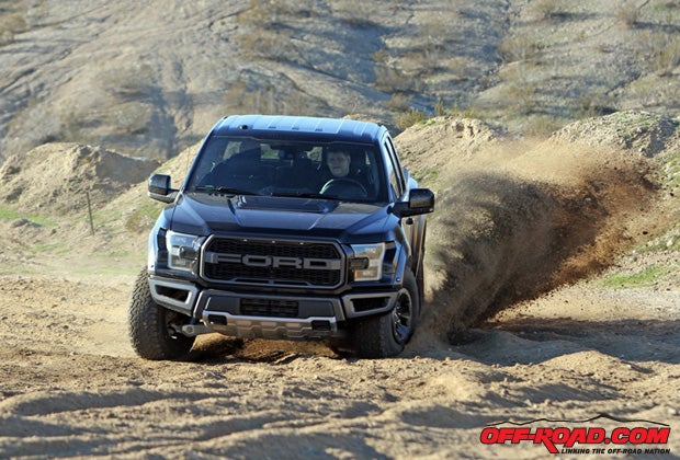 A new 450-horsepower high-output EcoBoost V6 engine powers the 2017 Ford F-150 Raptor.
