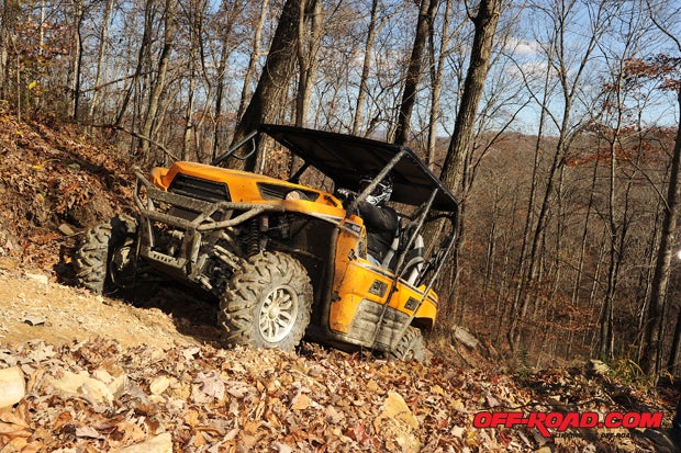 The 2012 Teryx4 offers a high level of fun factor on the trails for single riding or with a full group of passengers. 
