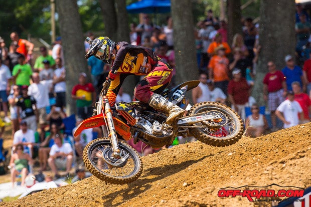 Jason Anderson earned his first career win in the opening moto, giving him a strong chance at the overall win at Budds Creek. 