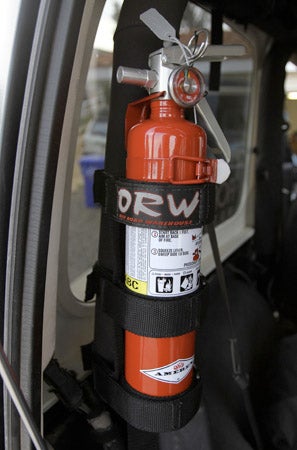 Roll bars are a great location for mounting fire extinguishers. Off Road Warehouse is just one of many companies who offer roll bar mounts. 