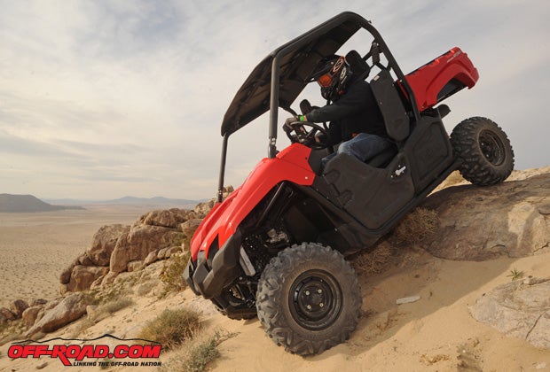 The 2014 Yamaha Viking may be a workhorse, but its still comfortable in the rocks. 
