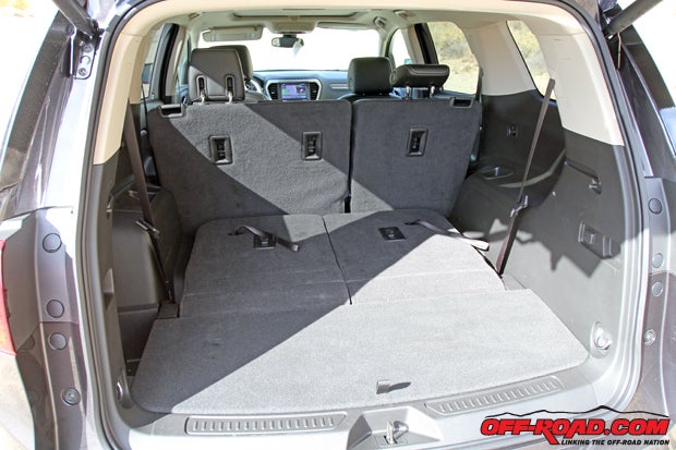When the third row is not in use, the rear cargo area opens up considerably. 