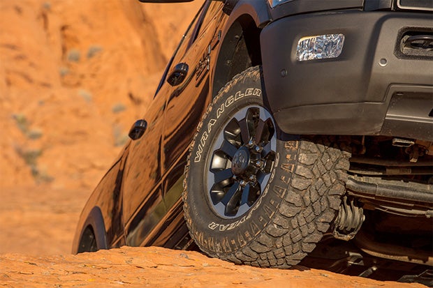 A disconnecting sway bar helps give the Power Wagon 26 inches of wheel articulation. 