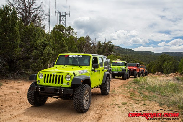 A fleet of Wrangler JKs were on hand for us it to test-drive during our impression of the M/T G003.